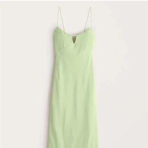 Light Green Keyhole Slip Midi Dress
